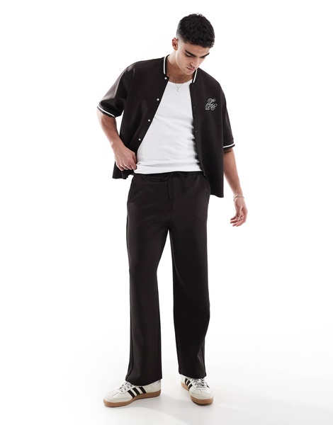 Bershka pull on pants in brown - part of a set