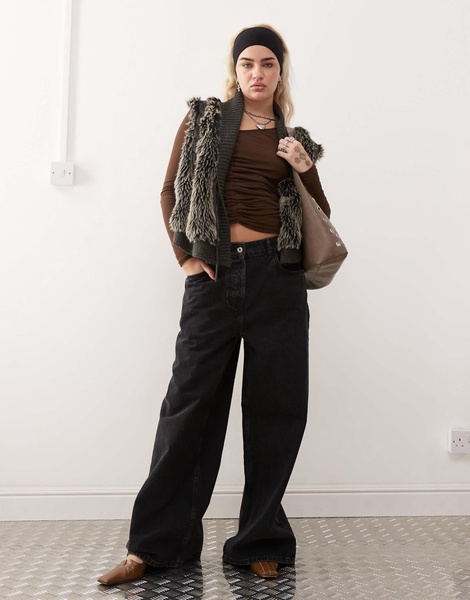 COLLUSION X007 XL baggy jeans in washed black