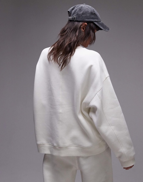 Topshop premium seam detail sweatshirt in ecru - part of a set