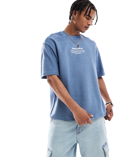 Bershka concept back printed t-shirt in light gray