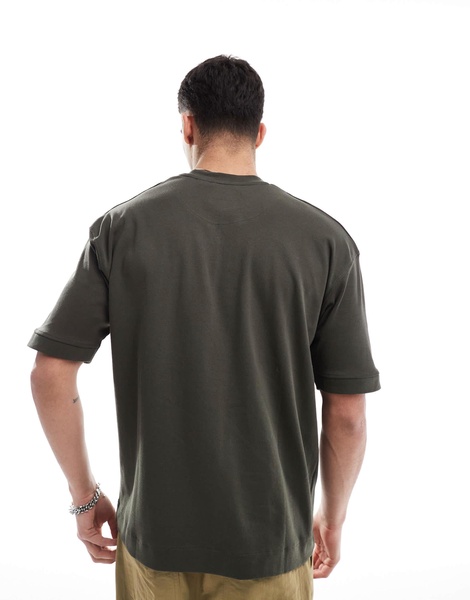 Brave Soul short sleeve premium T-shirt 300 gsm in khaki