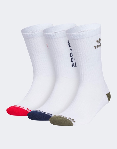 adidas Originals Energy 2.0 3-pack crew socks in white and multi