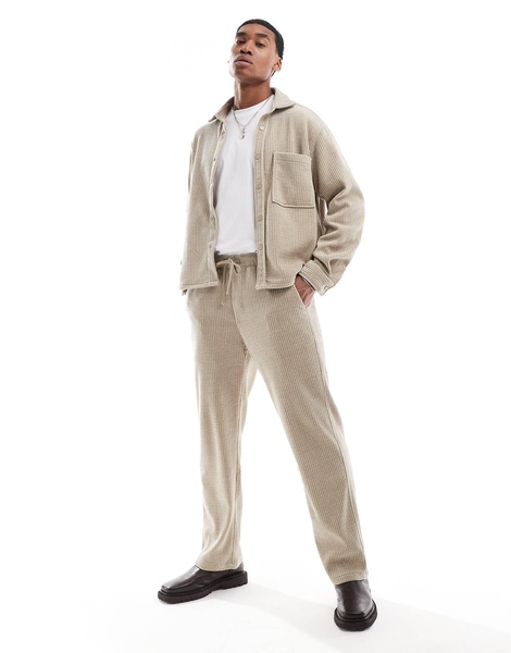 Bershka cord baggy pants in brown - part of a set