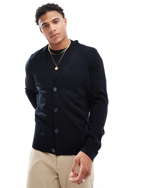 ASOS DESIGN knitted cardigan in navy - part of a set