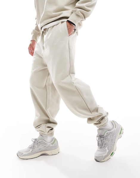 ASOS DESIGN premium heavyweight oversized sweatpants 400gsm in beige