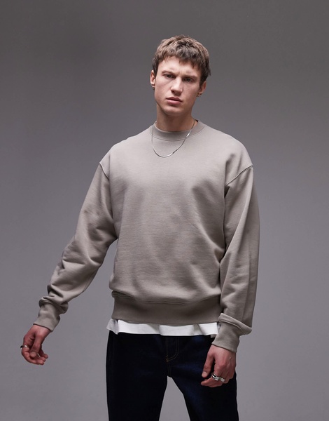 ARKET relaxed terry sweatshirt in beige