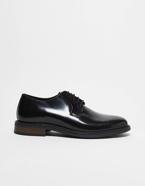 ASOS DESIGN lace up derby shoes in black