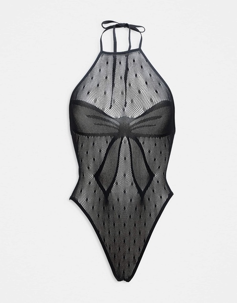 Ann Summers sweet surprise crotchless bodysuit in black