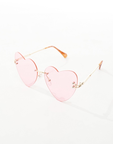 AIRE cosmic love heart sunglasses in pink