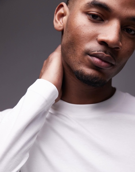 Mango long sleeve t-shirt in white