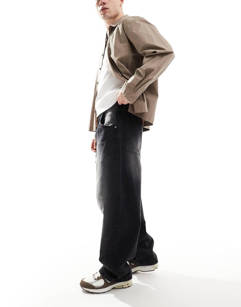 Bershka super baggy fit jeans in black