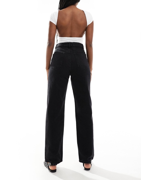 Bershka comfort fit mom jean in black
