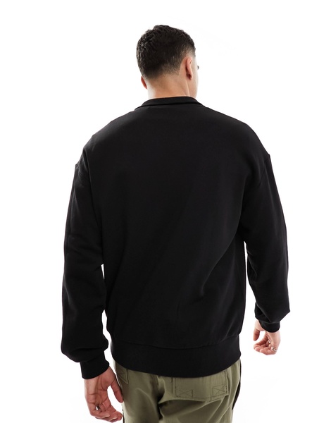 HUGO Blue quarter zip sweatshirt in black