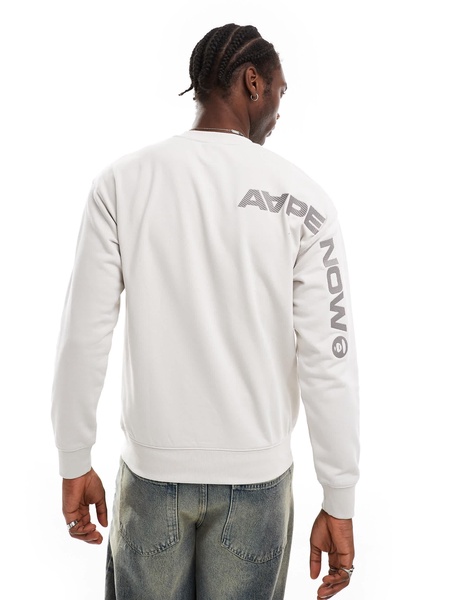 Aape by A Bathing Ape logo knit sweater in gray