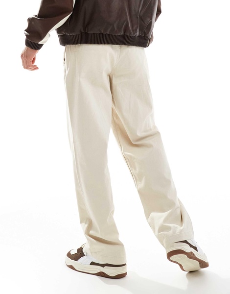 ADPT wide fit drawstring chinos in beige