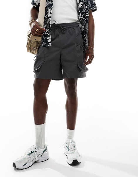 ADPT technical cargo short in dark gray