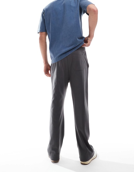 Bershka wide leg sweatpants in charcoal