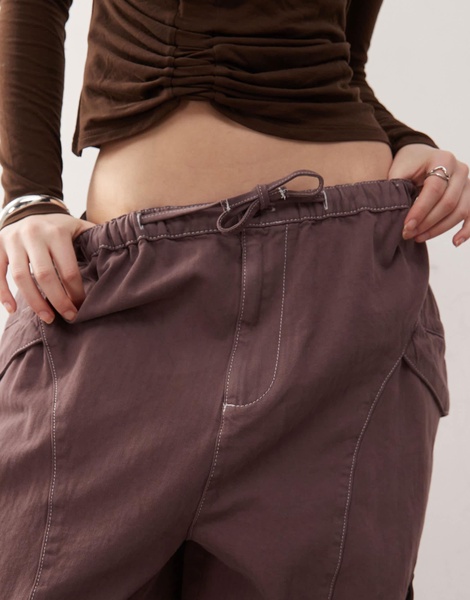 COLLUSION oversized tie pants in peppercorn