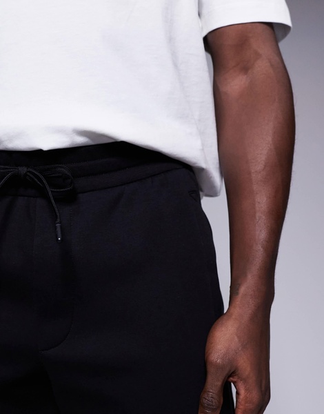 Armani Exchange logo sweat shorts in black
