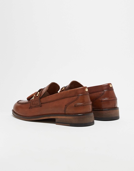 ASOS DESIGN tassel loafers in tan leather