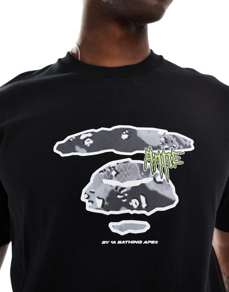 Aape By A Bathing Ape logo hiphop t-shirt in black