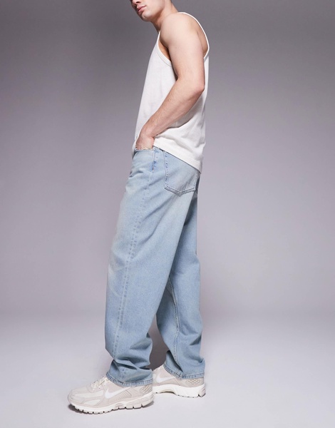 ASOS DESIGN baggy jeans in light wash blue