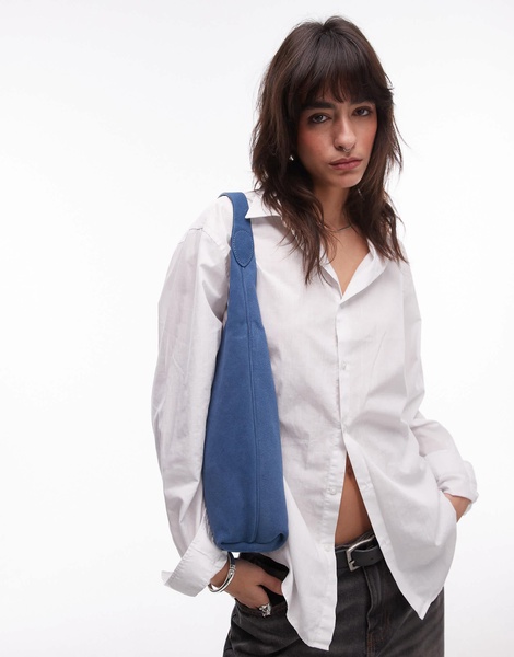 & Other Stories large suede tote in blue