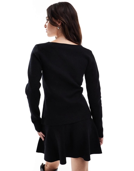 Stradivarius zip up knit top in black - part of a set