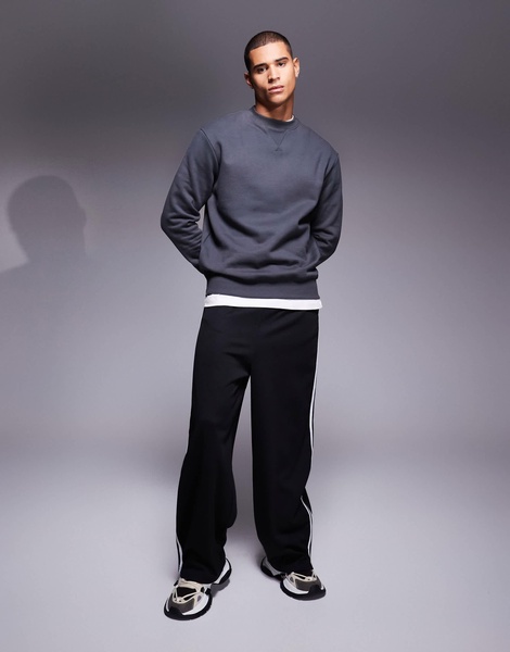 ASOS DESIGN premium heavyweight oversized sweatshirt in washed black