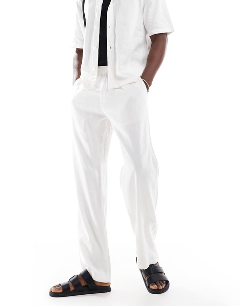 Bershka linen rich pants in white - part of a set