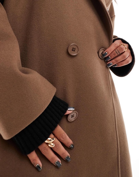 Aria Cove maxi formal coat in brown