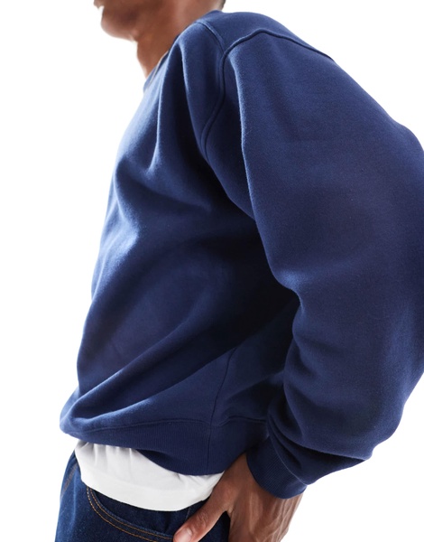Cotton On boxy fit crew fleece sweatshirt in indigo