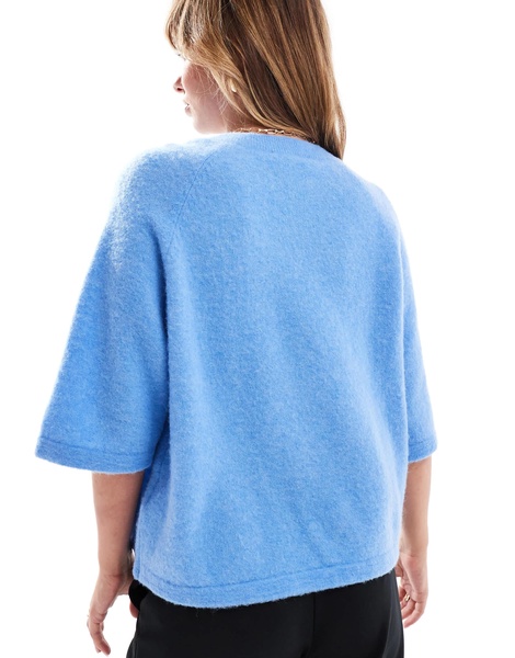& Other Stories alpaca short sleeve knit sweater in blue
