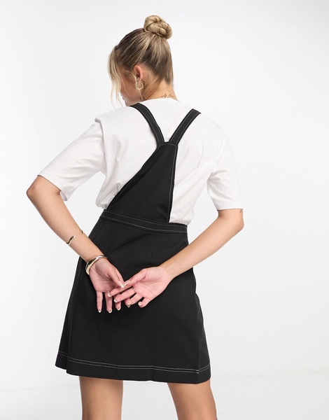 Brave Soul pinafore dress in black