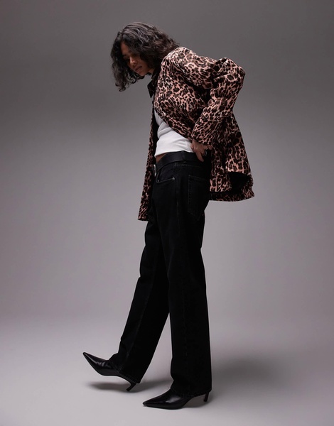& Other Stories oversized shacket in leopard print