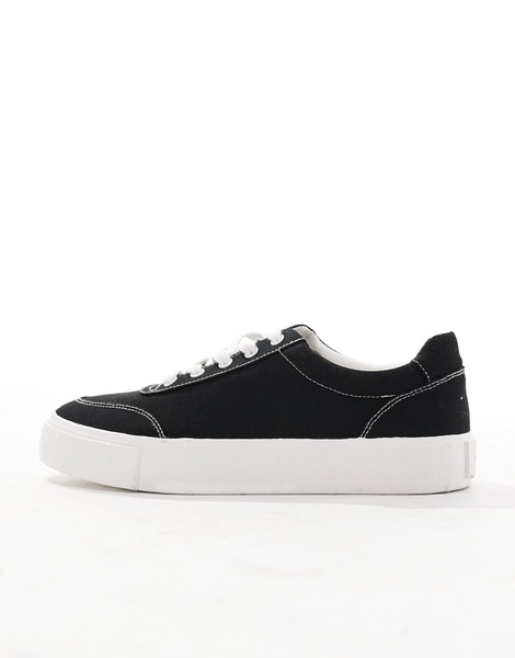 ASOS DESIGN plimsoll sneakers in black