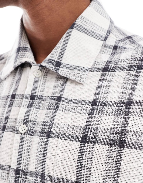 Bershka plaid shirt in gray