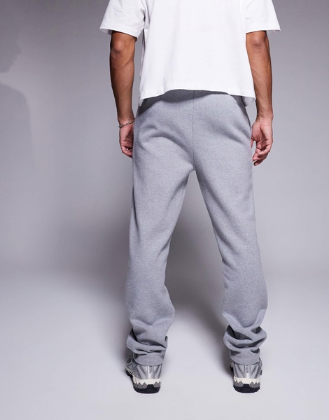ASOS DESIGN premium heavyweight straight leg sweatpants in heather gray