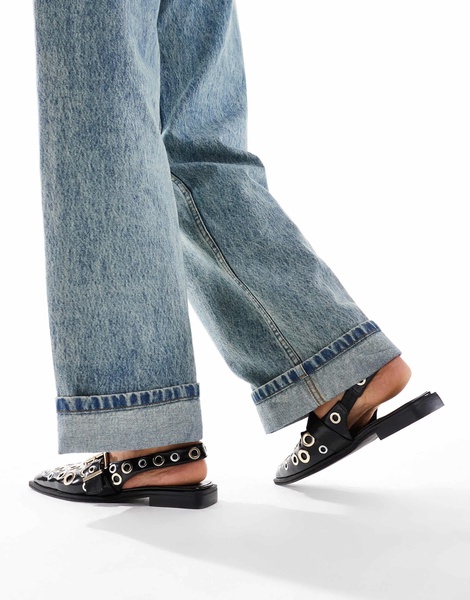 ASOS DESIGN Lynx Mary Jane ballet flats in black