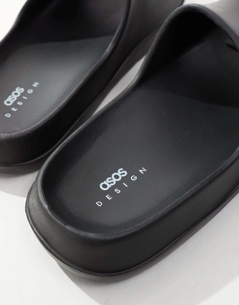 ASOS DESIGN chunky sliders in black