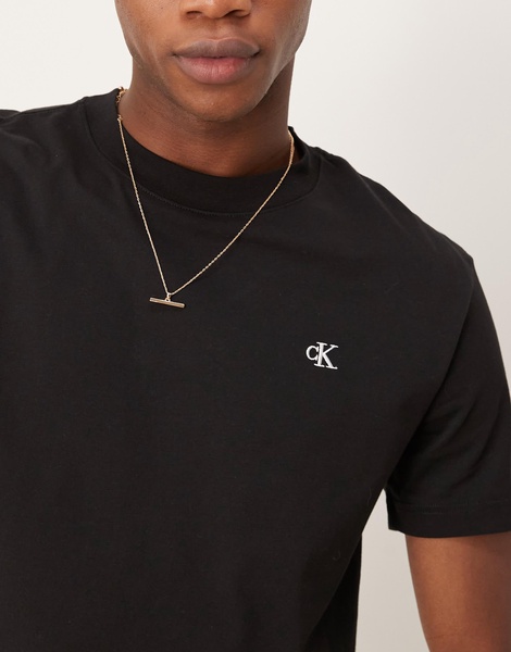 Calvin Klein Jeans logo back print T-shirt in black