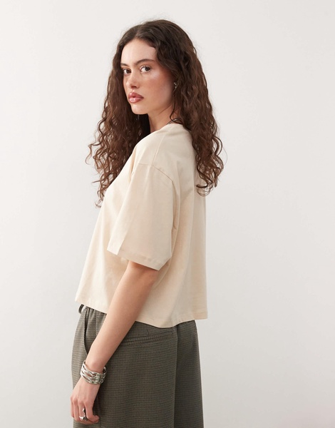 COLLUSION boxy short sleeve t-shirt in buttermilk yellow