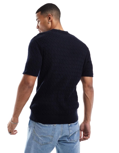 Brave Soul knit textured button up top in ecru