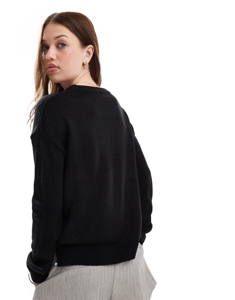 Brave Soul crew neck sweater in black