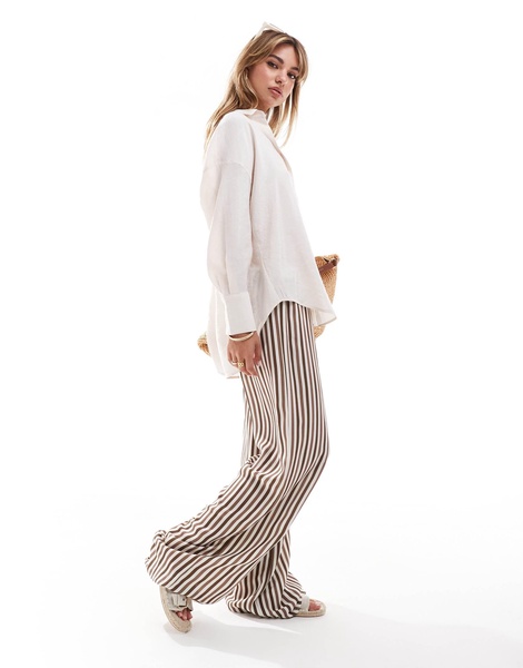 ONLY oversized long sleeve textured shirt in stone