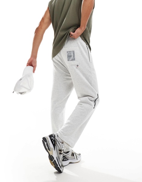 Aape By A Bathing Ape logo tapered sweatpants in heather gray