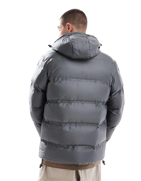 Brave Soul padded puffer jacket with hood in gray