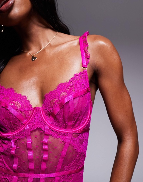 Ann Summers sweetheart bodysuit in divine pink