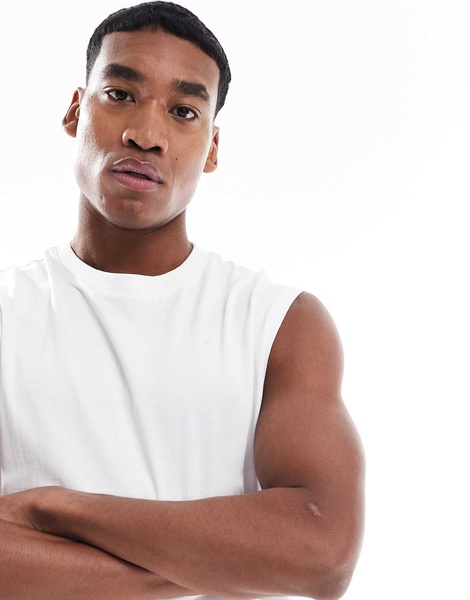 Bershka worker tank top in white