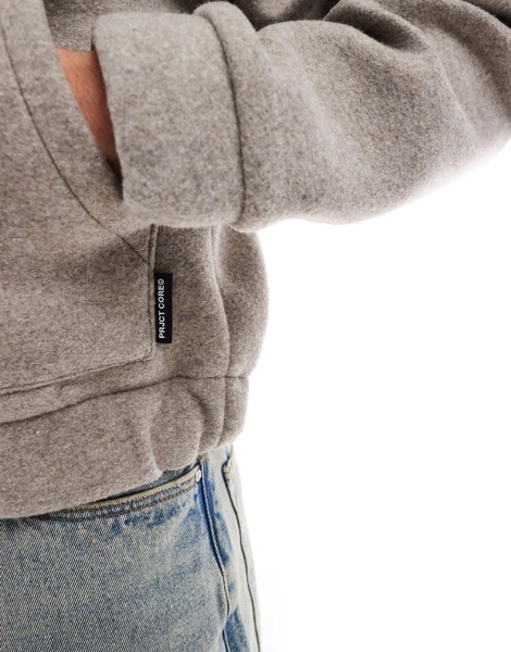 Jack & Jones hooded wool mix bomber jacket in gray